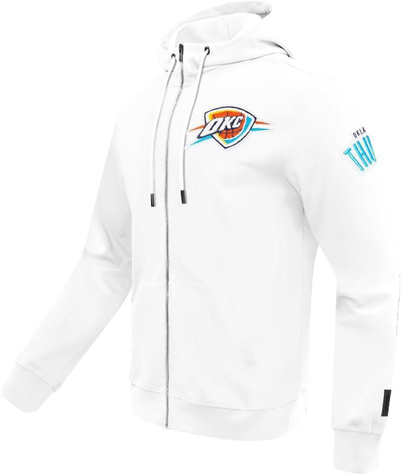 imagePro Standard NBA mens Mens Nba Classic Chenille Cotton Double Knit Full Zip HoodieWhite