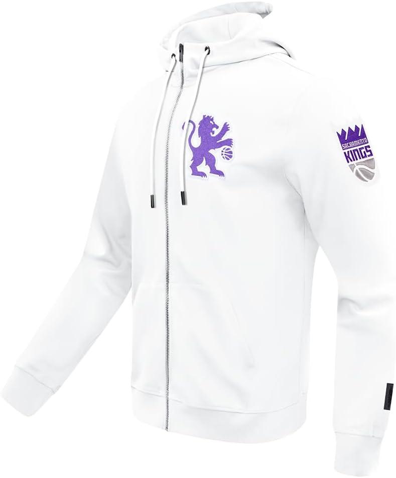 imagePro Standard NBA mens Mens Nba Classic Chenille Cotton Double Knit Full Zip HoodieWhite