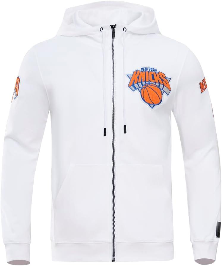 imagePro Standard NBA mens Mens Nba Classic Chenille Cotton Double Knit Full Zip HoodieWhite