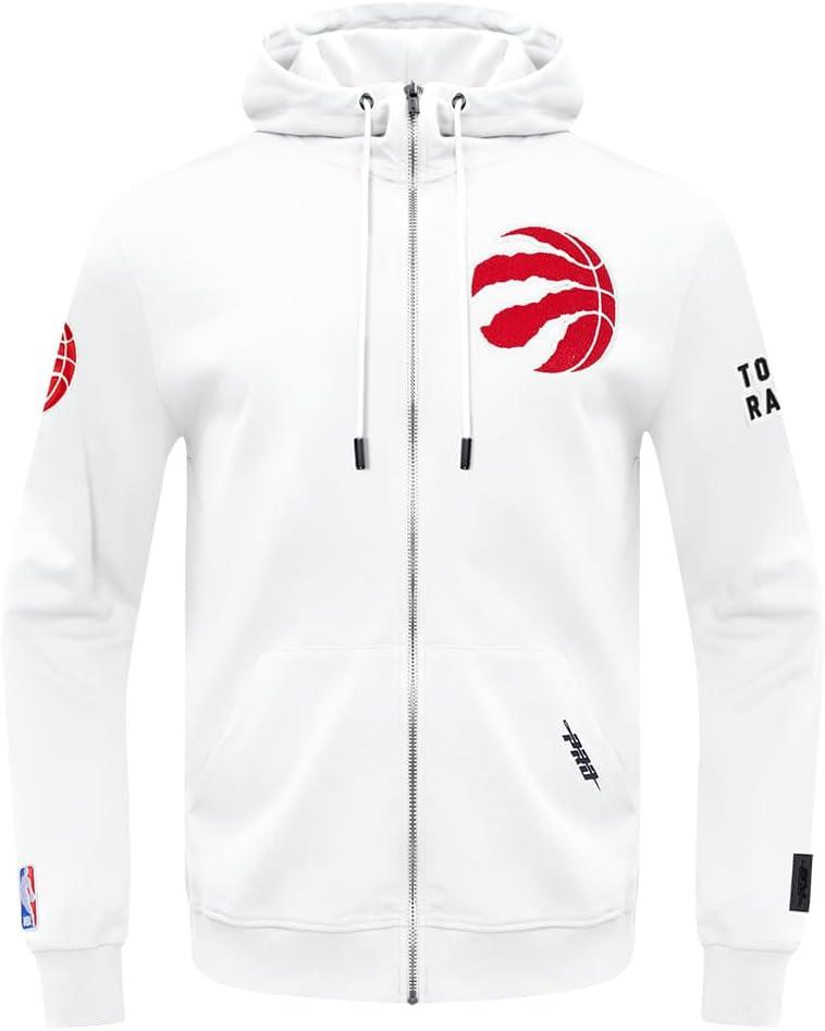 imagePro Standard NBA mens Mens Nba Classic Chenille Cotton Double Knit Full Zip HoodieWhite