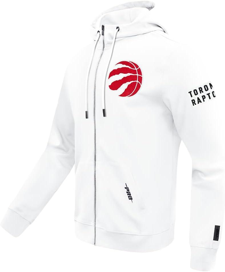 imagePro Standard NBA mens Mens Nba Classic Chenille Cotton Double Knit Full Zip HoodieWhite
