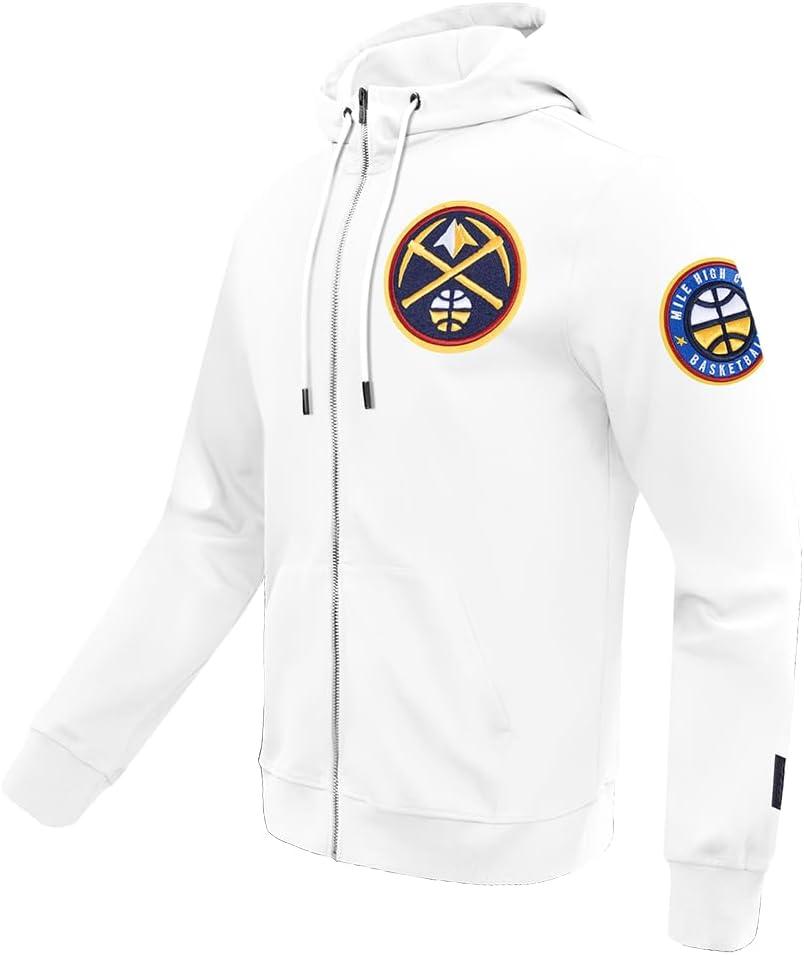 imagePro Standard NBA mens Mens Nba Classic Chenille Cotton Double Knit Full Zip HoodieWhite