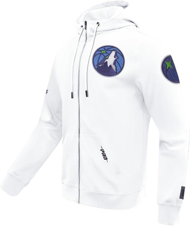 imagePro Standard NBA mens Mens Nba Classic Chenille Cotton Double Knit Full Zip HoodieWhite