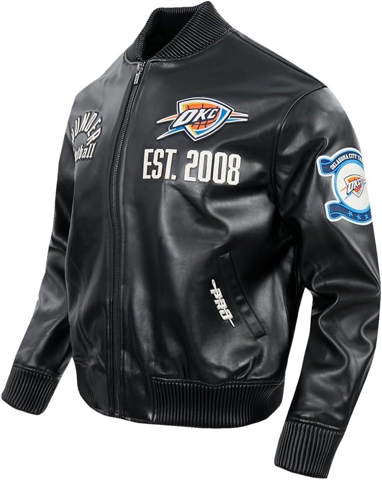 imagePro Standard NBA mens Mens Nba Modern Originals Leather JacketJet Black