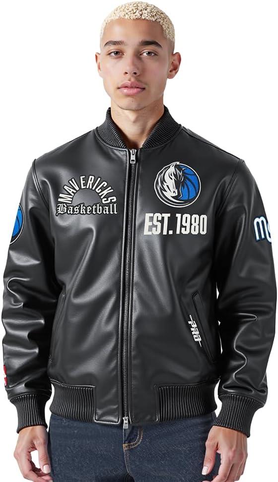 imagePro Standard NBA mens Mens Nba Modern Originals Leather JacketJet Black