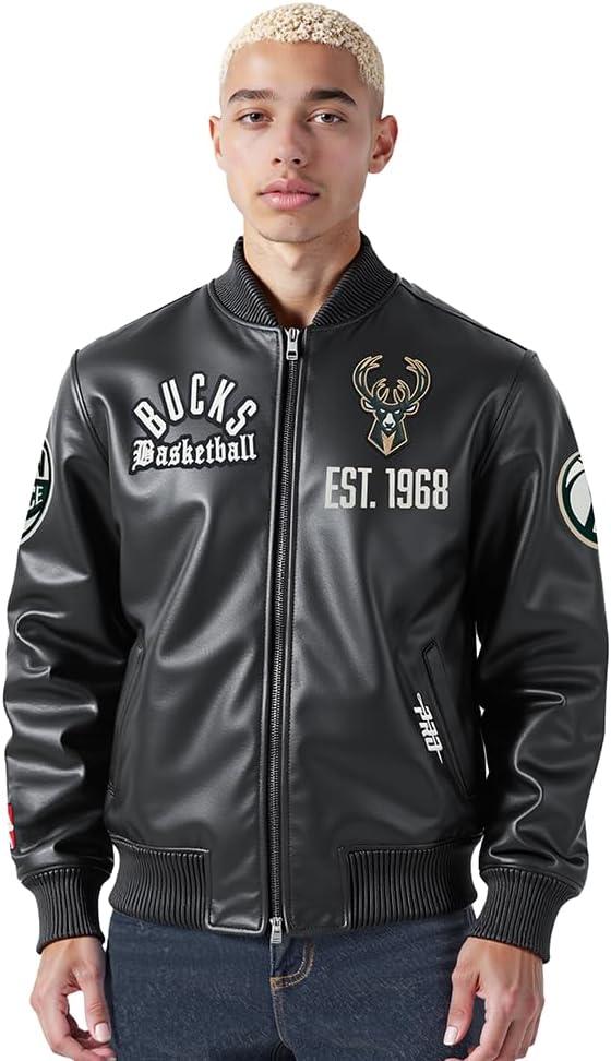 imagePro Standard NBA mens Mens Nba Modern Originals Leather JacketJet Black