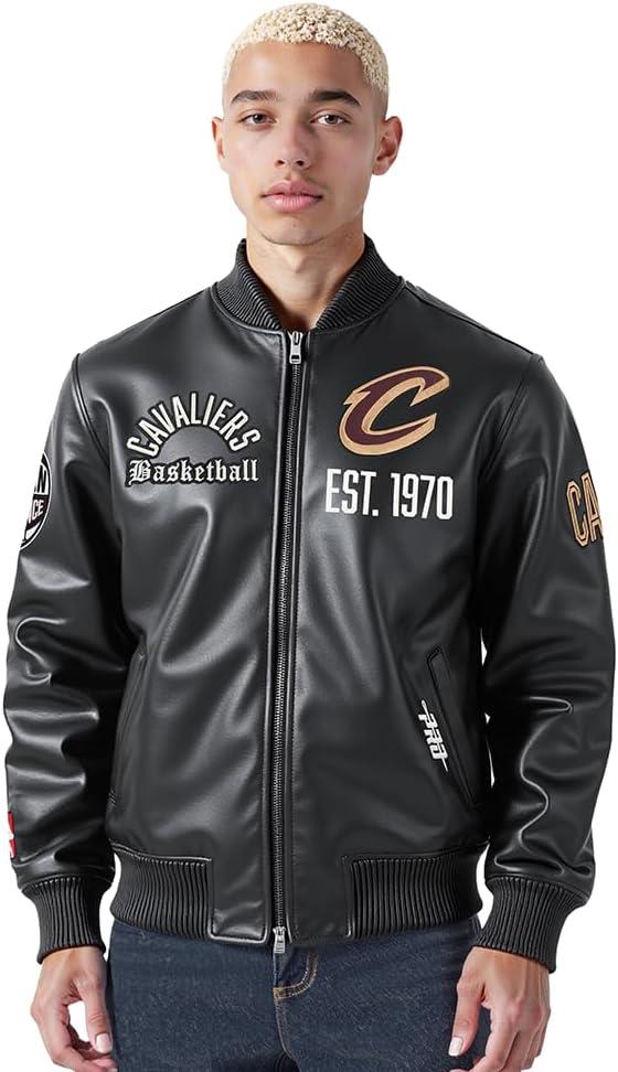 imagePro Standard NBA mens Mens Nba Modern Originals Leather JacketJet Black