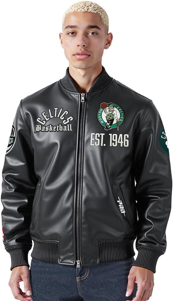 imagePro Standard NBA mens Mens Nba Modern Originals Leather JacketJet Black