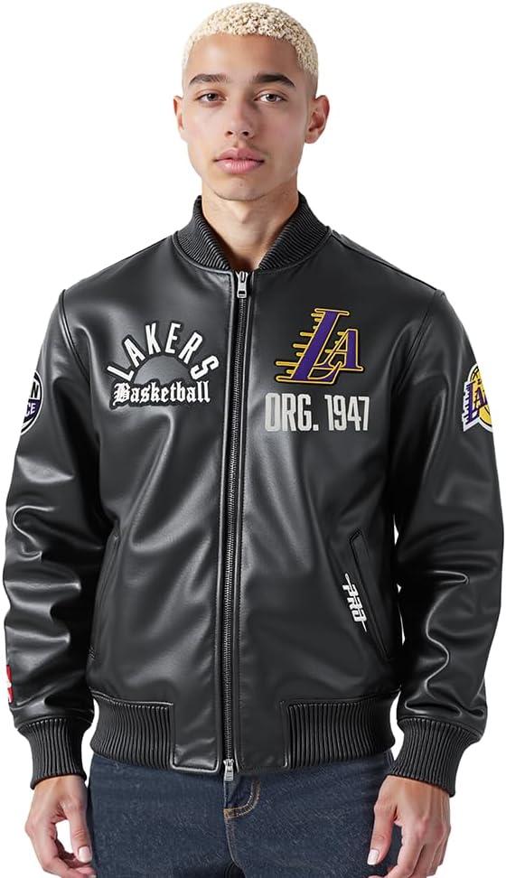 imagePro Standard NBA mens Mens Nba Modern Originals Leather JacketJet Black