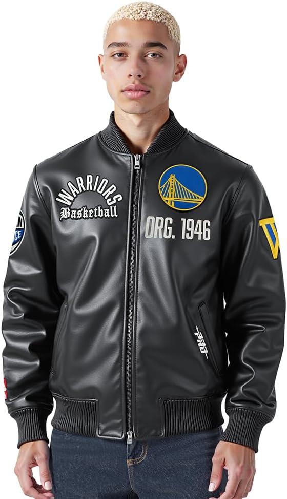 imagePro Standard NBA mens Mens Nba Modern Originals Leather JacketJet Black