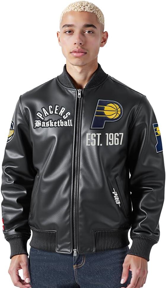 imagePro Standard NBA mens Mens Nba Modern Originals Leather JacketJet Black
