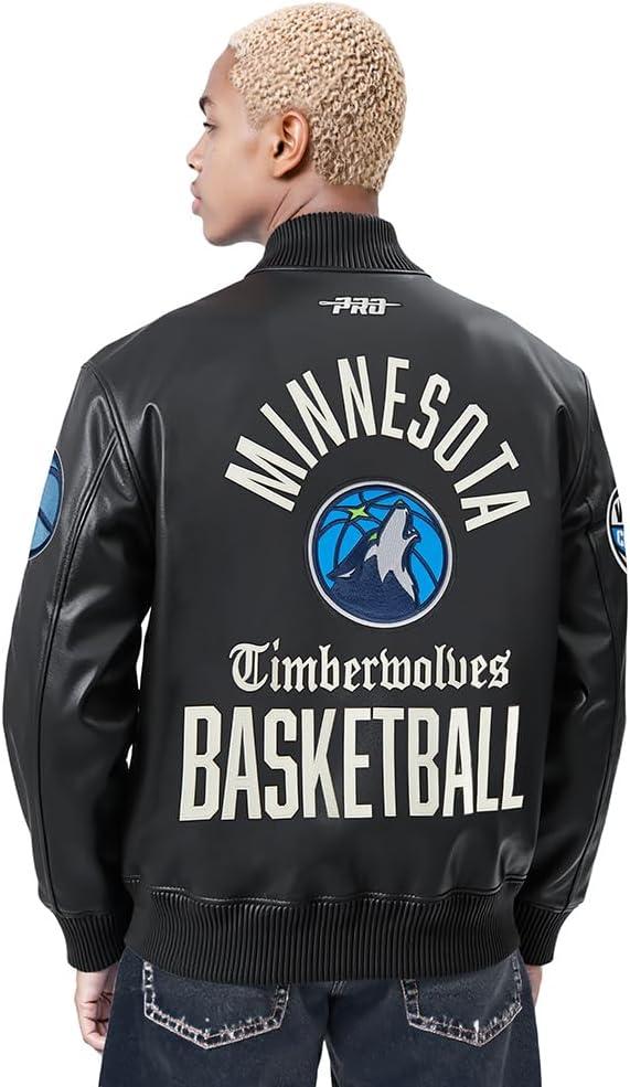 imagePro Standard NBA mens Mens Nba Modern Originals Leather JacketJet Black