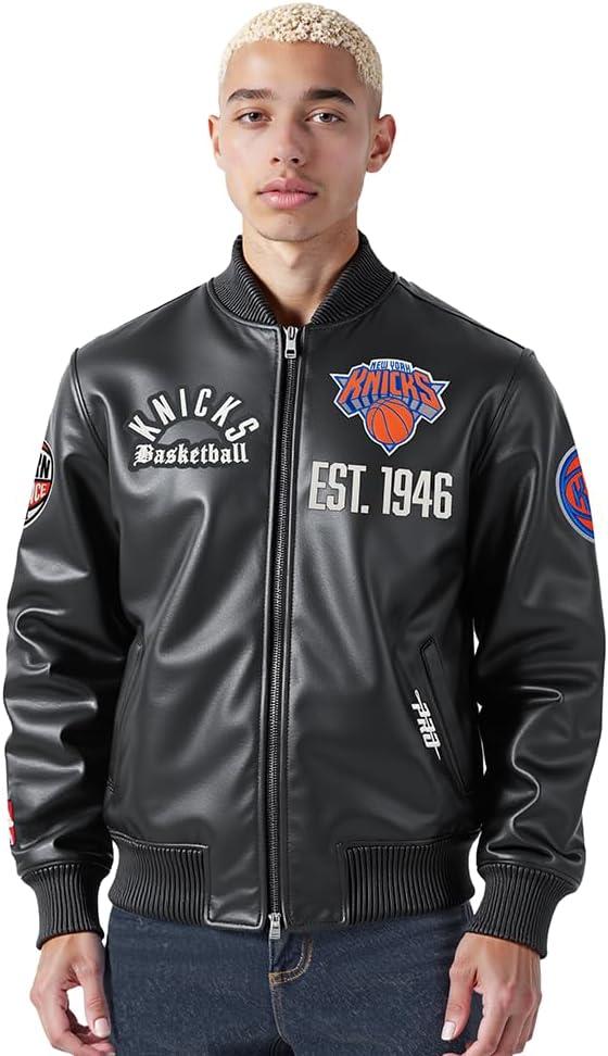 imagePro Standard NBA mens Mens Nba Modern Originals Leather JacketJet Black