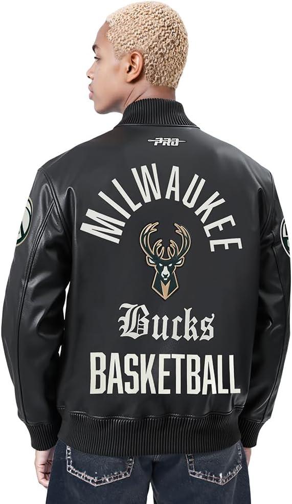 imagePro Standard NBA mens Mens Nba Modern Originals Leather JacketJet Black