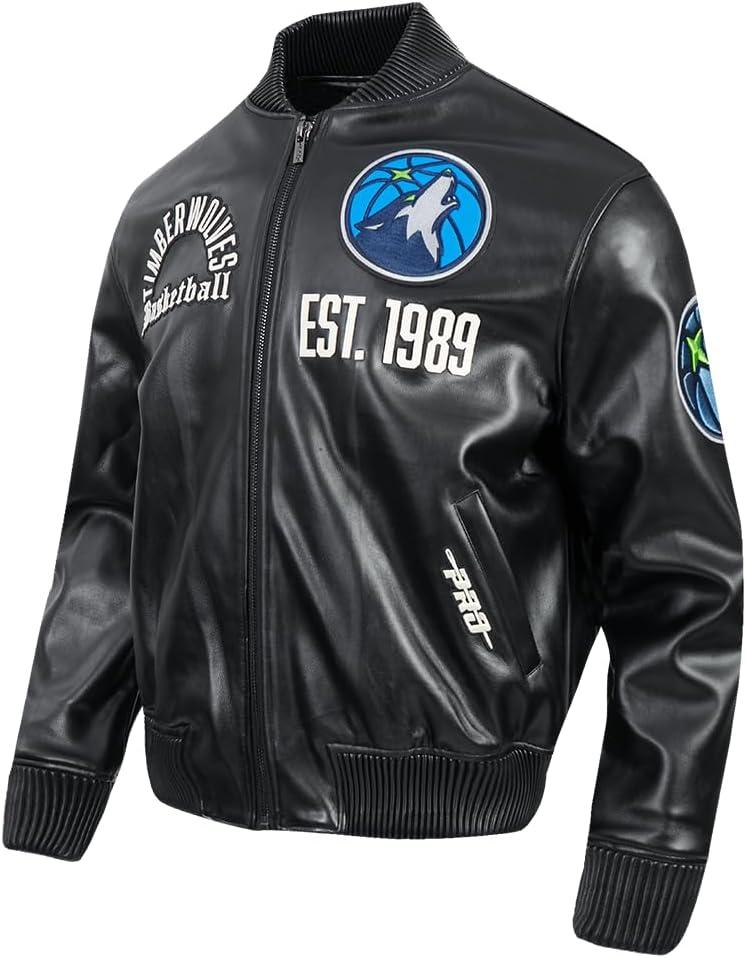 imagePro Standard NBA mens Mens Nba Modern Originals Leather JacketJet Black
