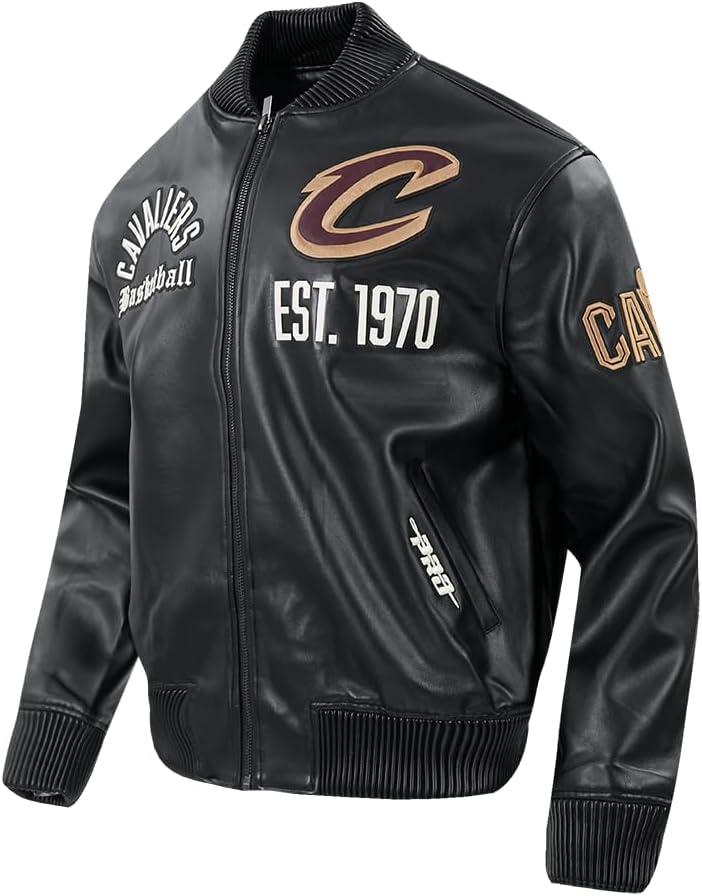 imagePro Standard NBA mens Mens Nba Modern Originals Leather JacketJet Black