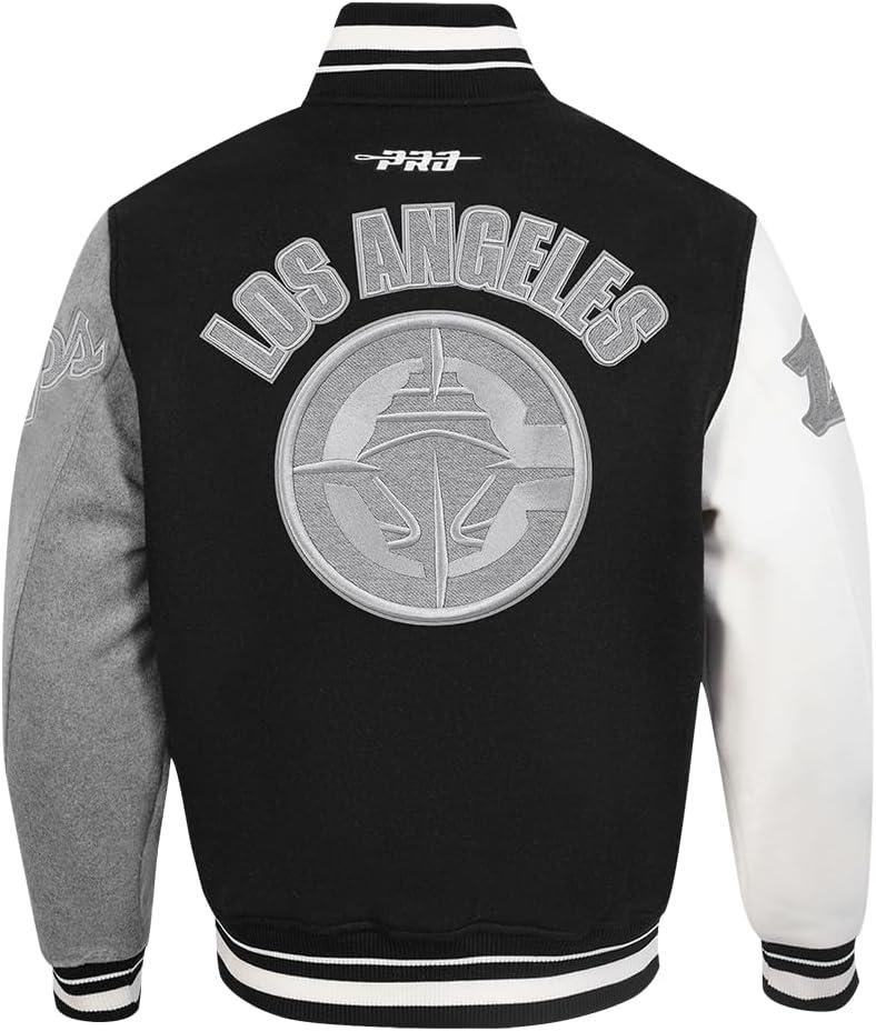 imagePro Standard NBA mens Mens Nba Reverse French Terry Wool Varsity JacketBlackGrayEggshell