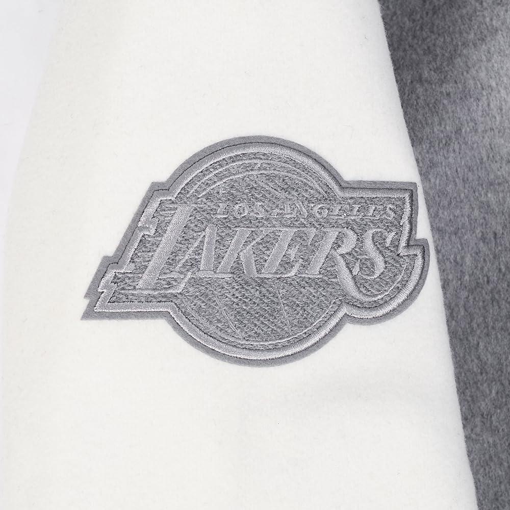 imagePro Standard NBA mens Mens Nba Reverse French Terry Wool Varsity JacketBlackGrayEggshell