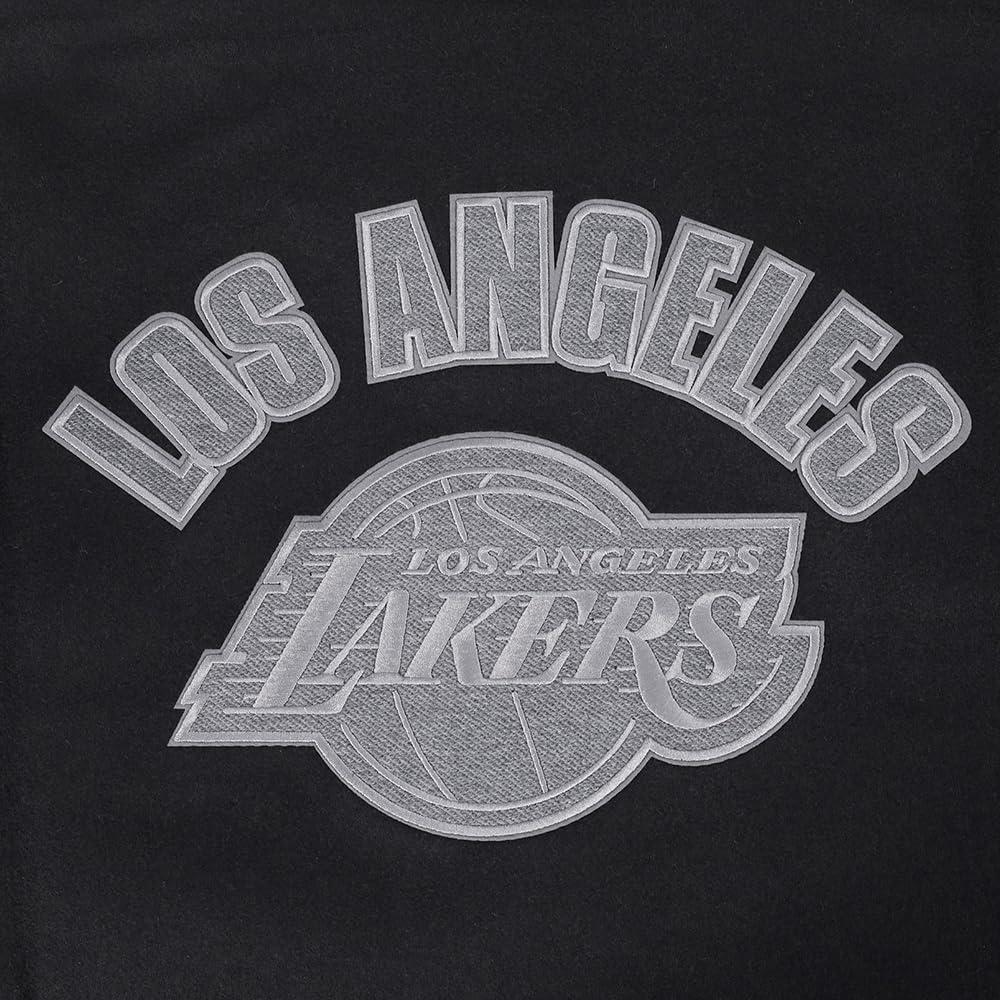 imagePro Standard NBA mens Mens Nba Reverse French Terry Wool Varsity JacketBlackGrayEggshell
