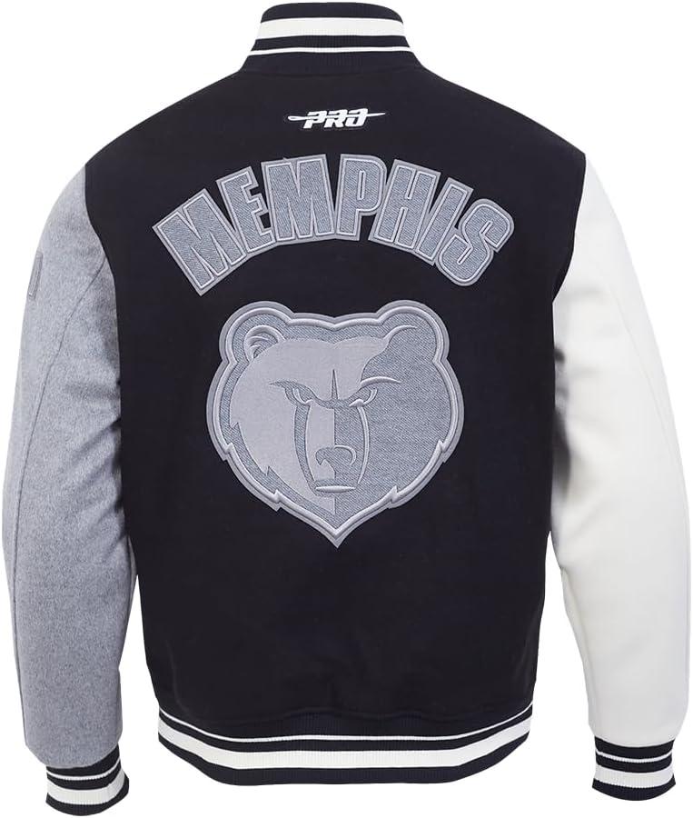 imagePro Standard NBA mens Mens Nba Reverse French Terry Wool Varsity JacketBlackGrayEggshell