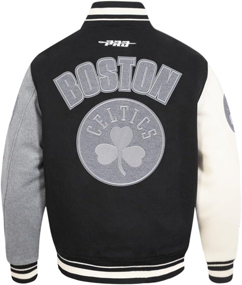 imagePro Standard NBA mens Mens Nba Reverse French Terry Wool Varsity JacketBlackGrayEggshell