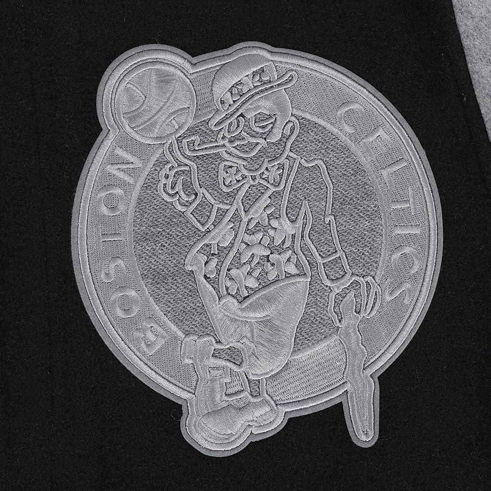 imagePro Standard NBA mens Mens Nba Reverse French Terry Wool Varsity JacketBlackGrayEggshell