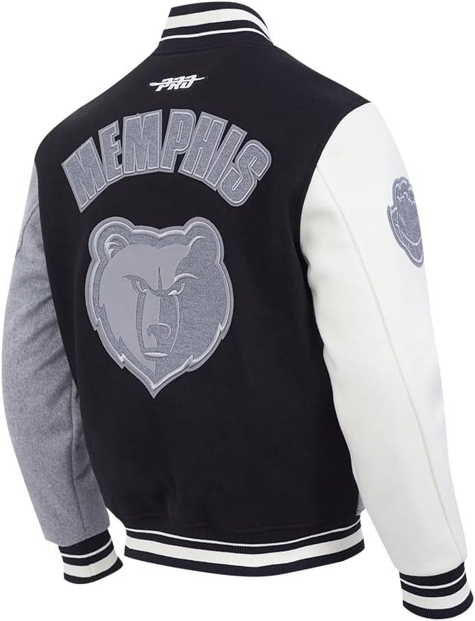 imagePro Standard NBA mens Mens Nba Reverse French Terry Wool Varsity JacketBlackGrayEggshell