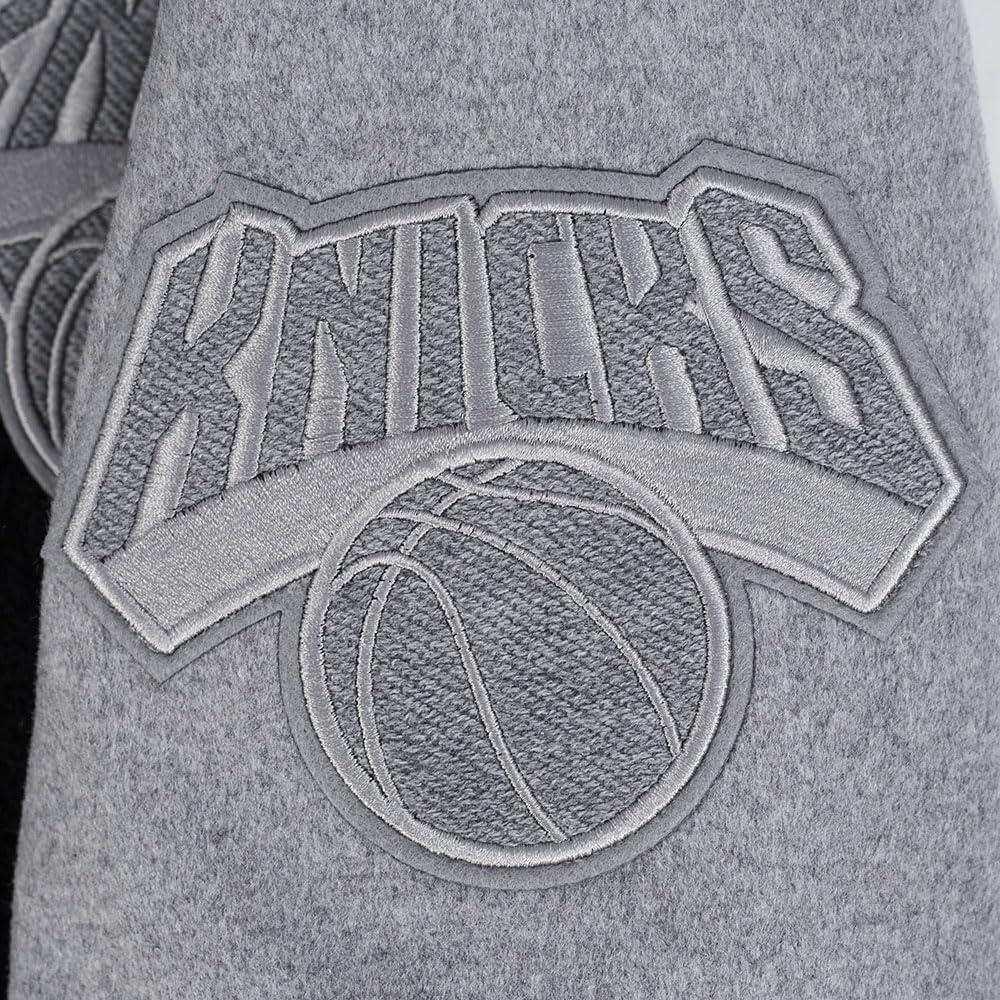 imagePro Standard NBA mens Mens Nba Reverse French Terry Wool Varsity JacketBlackGrayEggshell