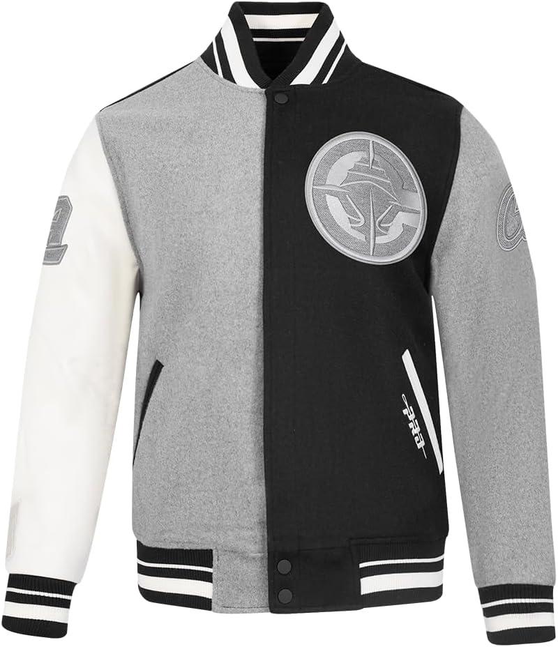 imagePro Standard NBA mens Mens Nba Reverse French Terry Wool Varsity JacketBlackGrayEggshell