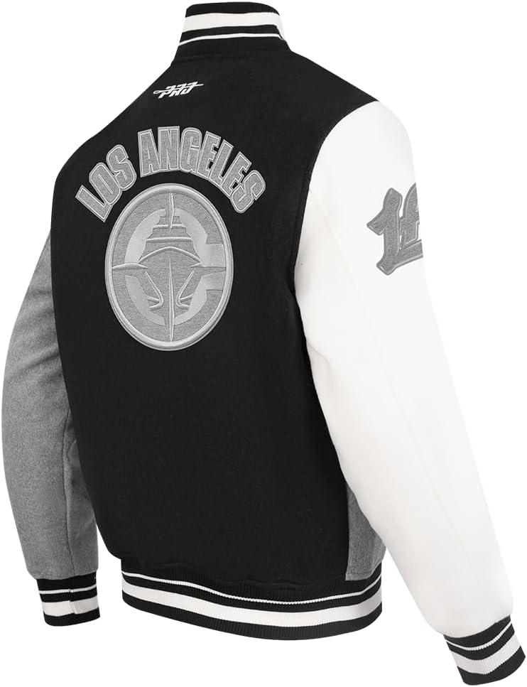 imagePro Standard NBA mens Mens Nba Reverse French Terry Wool Varsity JacketBlackGrayEggshell