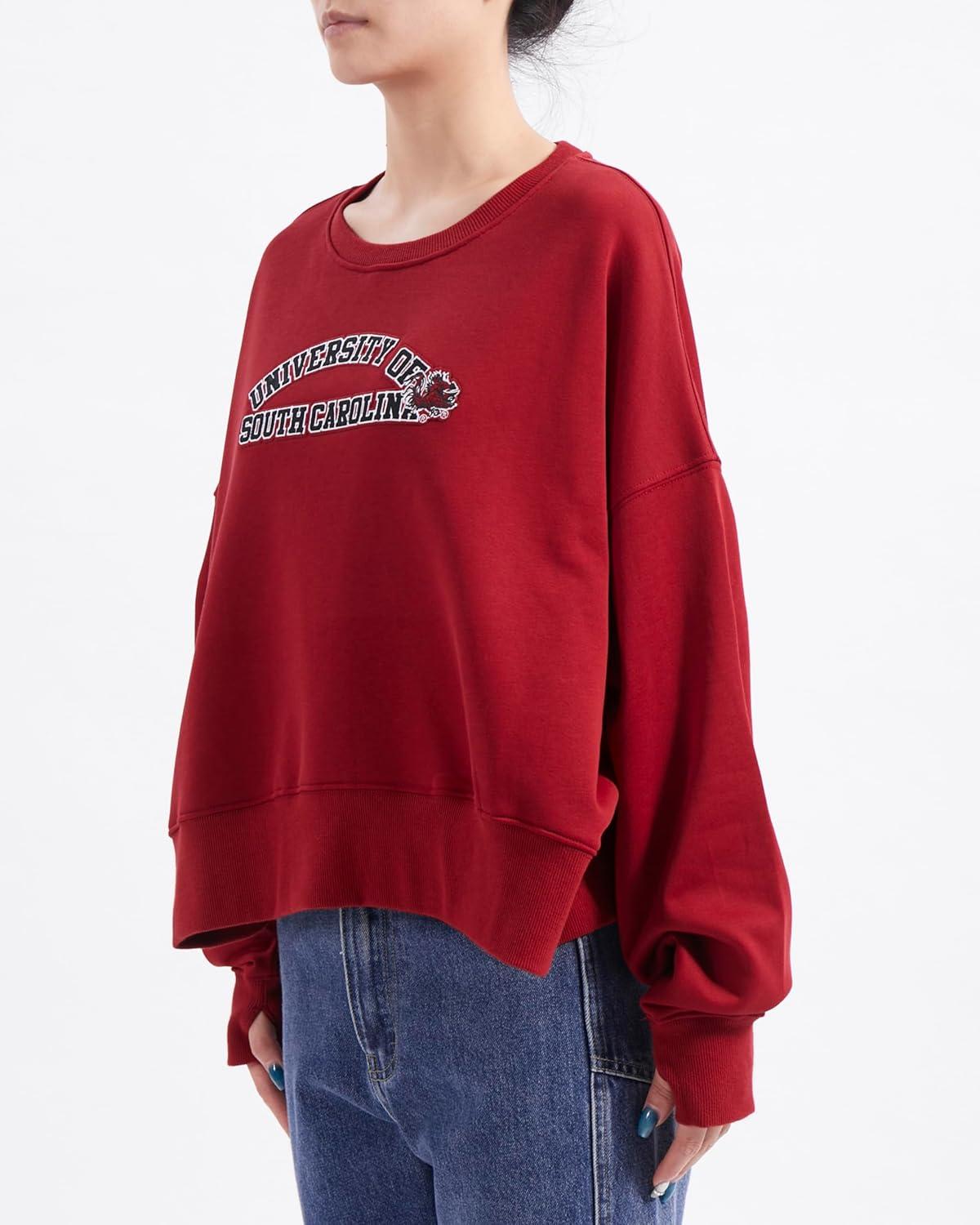 imagePro Standard NCAA womens Womens College Classic Essentials Brushed Back French Terry Crewneck SweatshirtCardinal Red