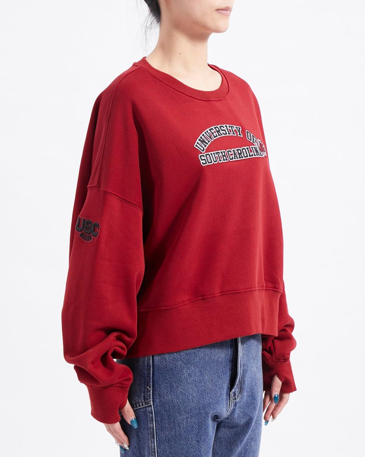 imagePro Standard NCAA womens Womens College Classic Essentials Brushed Back French Terry Crewneck SweatshirtCardinal Red