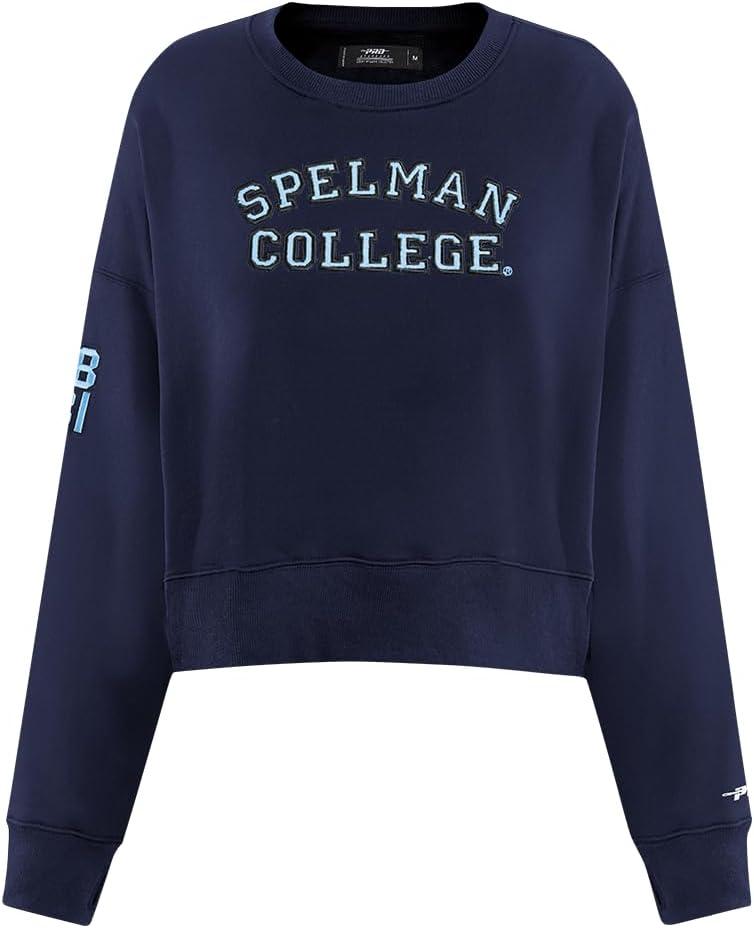 imagePro Standard NCAA womens Womens College Classic Essentials Brushed Back French Terry Crewneck SweatshirtMidnight Navy