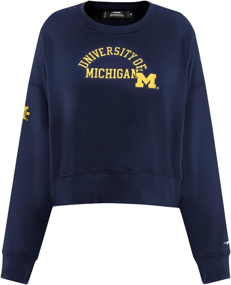 imagePro Standard NCAA womens Womens College Classic Essentials Brushed Back French Terry Crewneck SweatshirtMidnight Navy