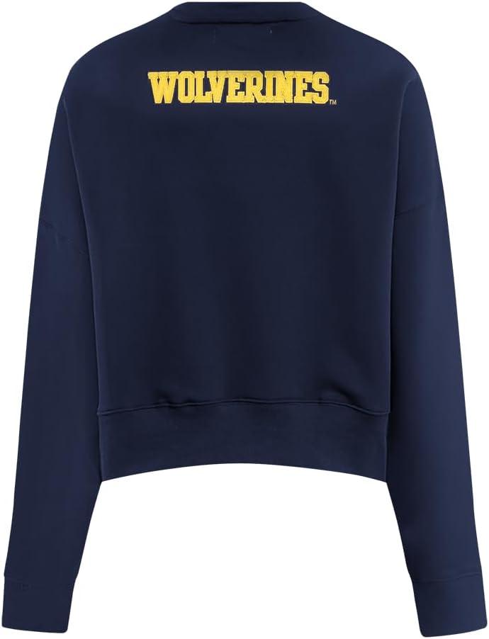 imagePro Standard NCAA womens Womens College Classic Essentials Brushed Back French Terry Crewneck SweatshirtMidnight Navy
