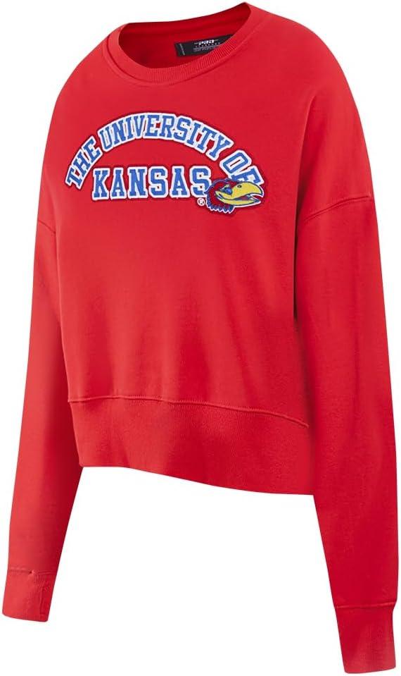 imagePro Standard NCAA womens Womens College Classic Essentials Brushed Back French Terry Crewneck SweatshirtRed