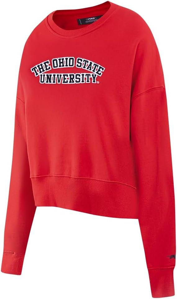 imagePro Standard NCAA womens Womens College Classic Essentials Brushed Back French Terry Crewneck SweatshirtRed