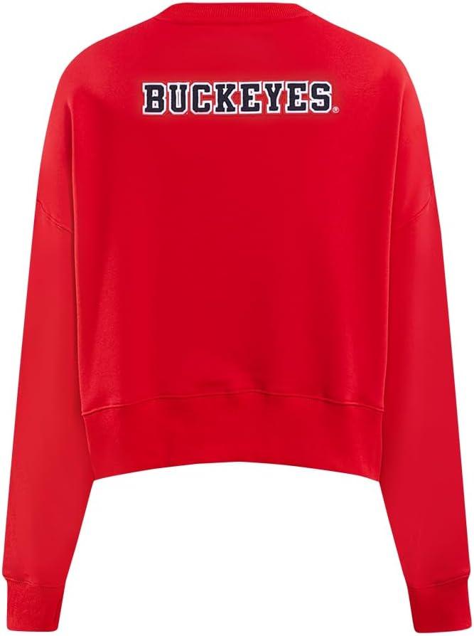 imagePro Standard NCAA womens Womens College Classic Essentials Brushed Back French Terry Crewneck SweatshirtRed