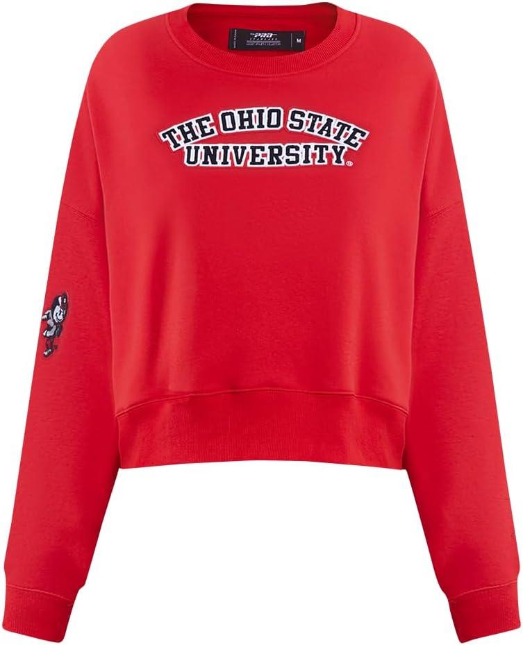 imagePro Standard NCAA womens Womens College Classic Essentials Brushed Back French Terry Crewneck SweatshirtRed