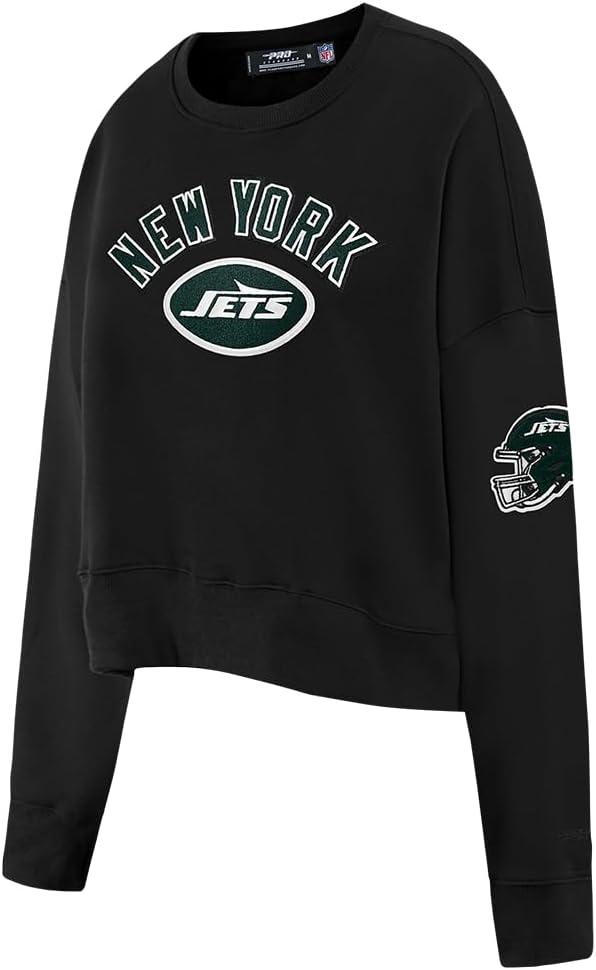 imagePro Standard Womens NFL Classic Chenille Brushed Back French Terry Crewneck SweatshirtBlack