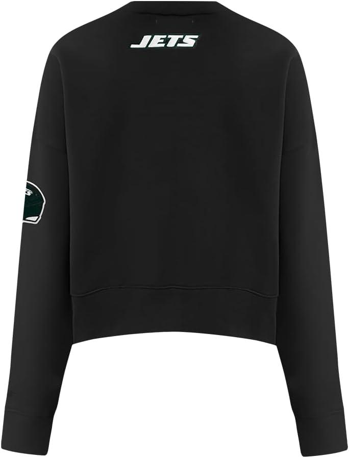 imagePro Standard Womens NFL Classic Chenille Brushed Back French Terry Crewneck SweatshirtBlack
