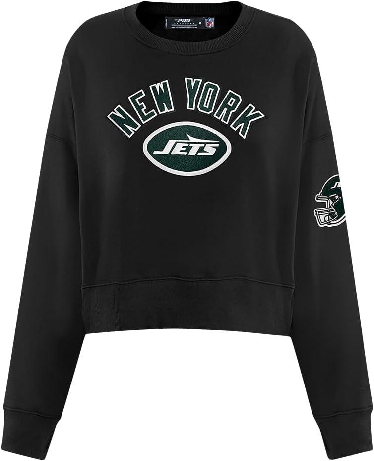 imagePro Standard Womens NFL Classic Chenille Brushed Back French Terry Crewneck SweatshirtBlack