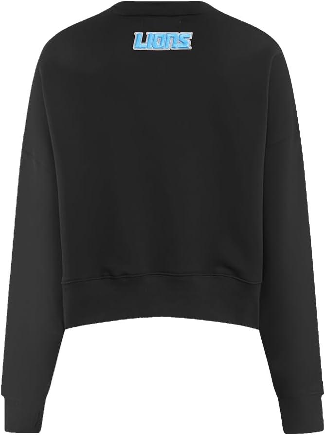 imagePro Standard Womens NFL Classic Chenille Brushed Back French Terry Crewneck SweatshirtBlack