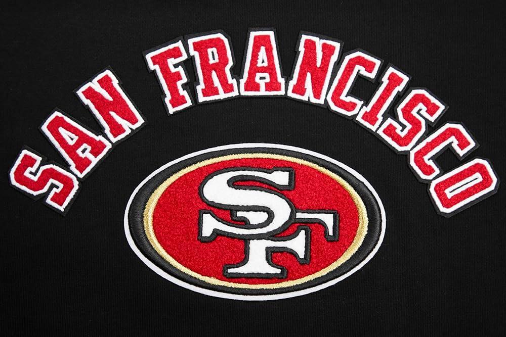 imagePro Standard Womens NFL Classic Chenille Brushed Back French Terry Crewneck SweatshirtBlack