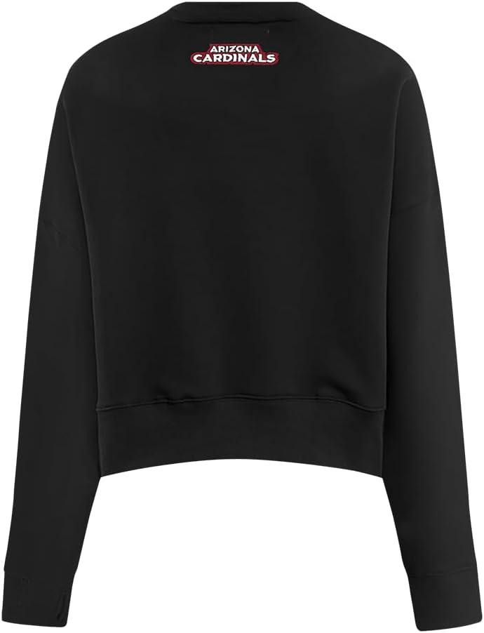 imagePro Standard Womens NFL Classic Chenille Brushed Back French Terry Crewneck SweatshirtBlack