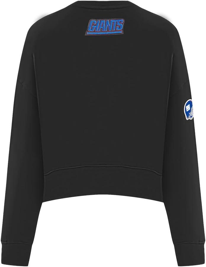 imagePro Standard Womens NFL Classic Chenille Brushed Back French Terry Crewneck SweatshirtBlack