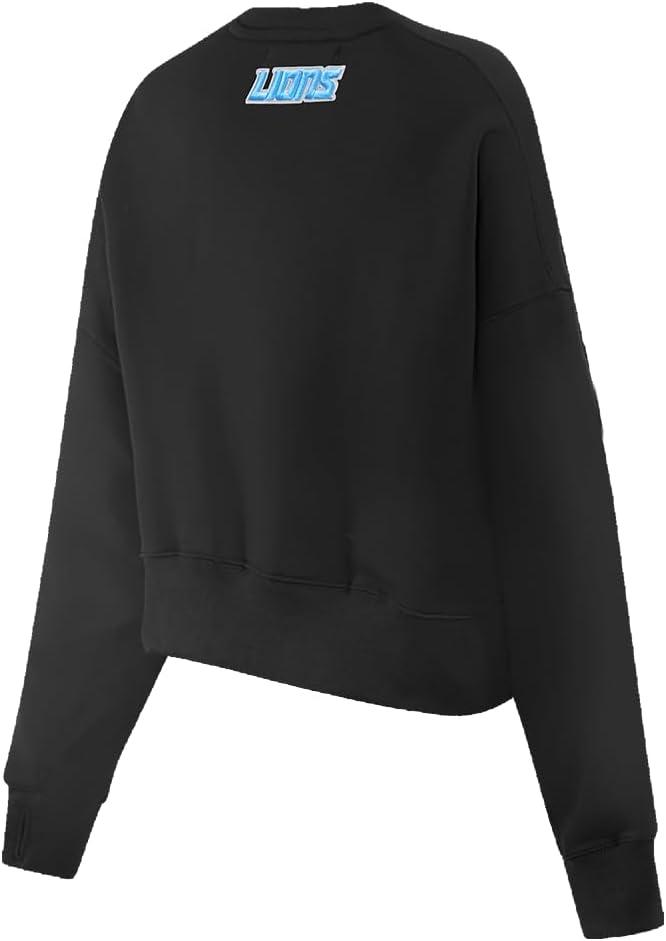 imagePro Standard Womens NFL Classic Chenille Brushed Back French Terry Crewneck SweatshirtBlack
