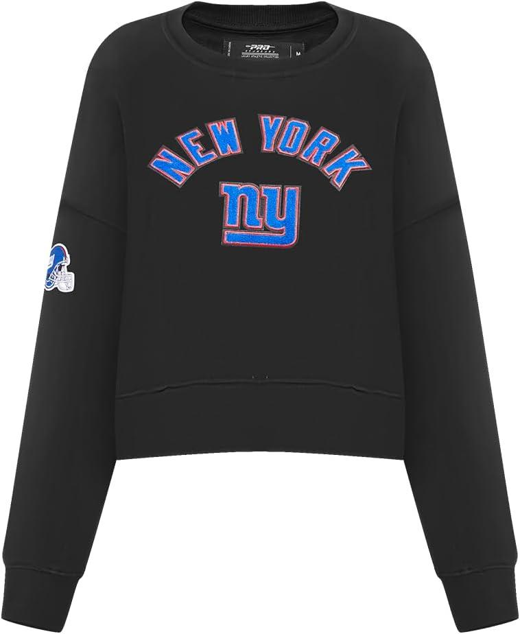 imagePro Standard Womens NFL Classic Chenille Brushed Back French Terry Crewneck SweatshirtBlack