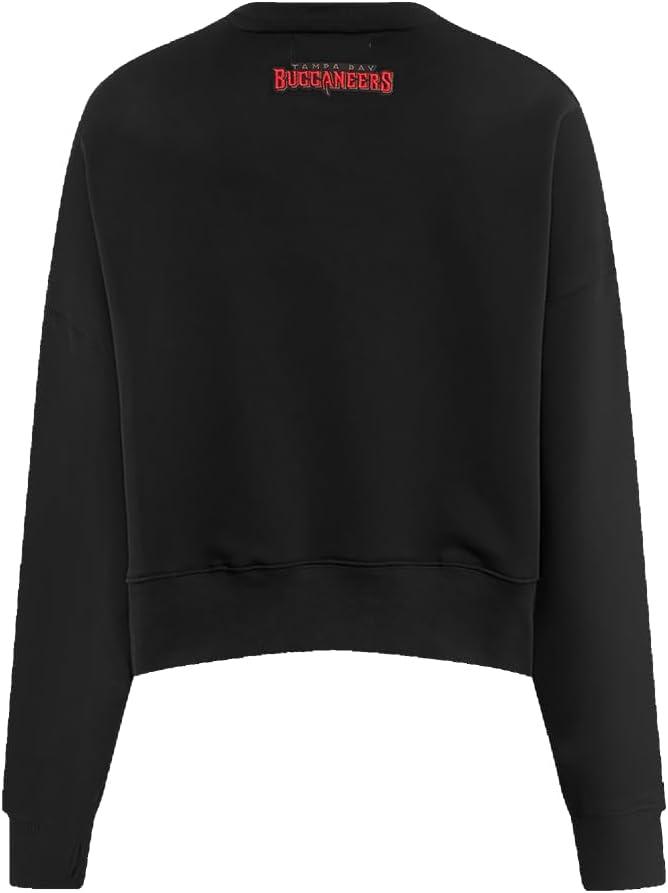 imagePro Standard Womens NFL Classic Chenille Brushed Back French Terry Crewneck SweatshirtBlack