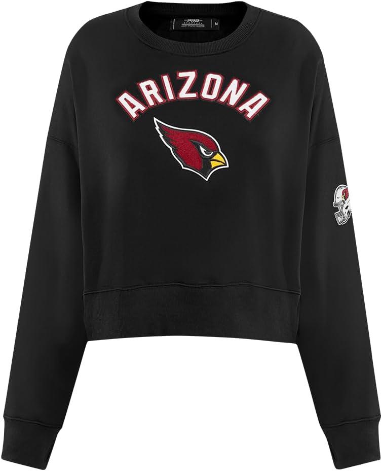 imagePro Standard Womens NFL Classic Chenille Brushed Back French Terry Crewneck SweatshirtBlack